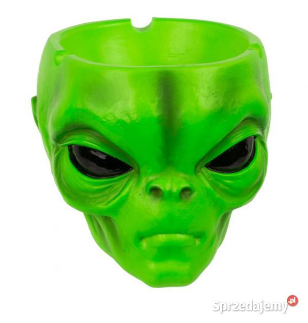 Popielniczka w Kształcie Głowy Kosmity Zielona z Ostrowy nad Okszą sprzedam