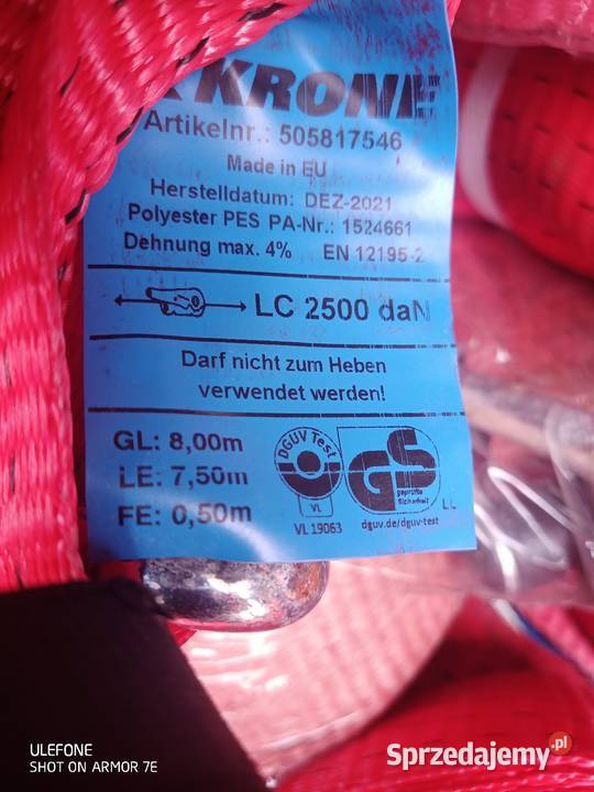Pasy transportowe 8m Pozostałe Suwałki