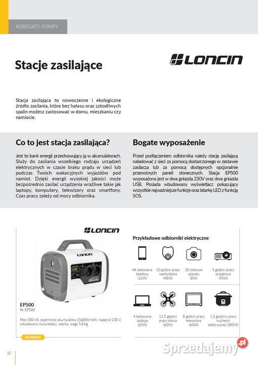 LONCIN EP500 STACJA ZASILANIA BANK MAGAZYN Opalenica