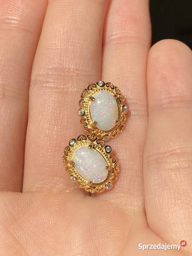 Kolczyki z naturalnymi opalami brazylijskimi