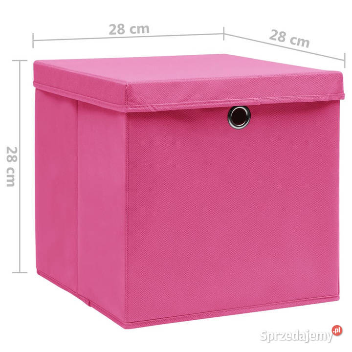 Pudełka z pokrywami 10 28x28x28 różowe WM325206 Warszawa sprzedam
