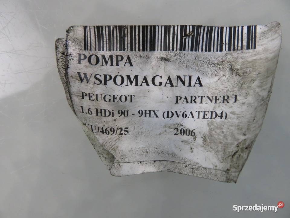 POMPA WSPOMAGANIA PEUGEOT PARTNER I 16 HDi 90 osobowe małopolskie sprzedam