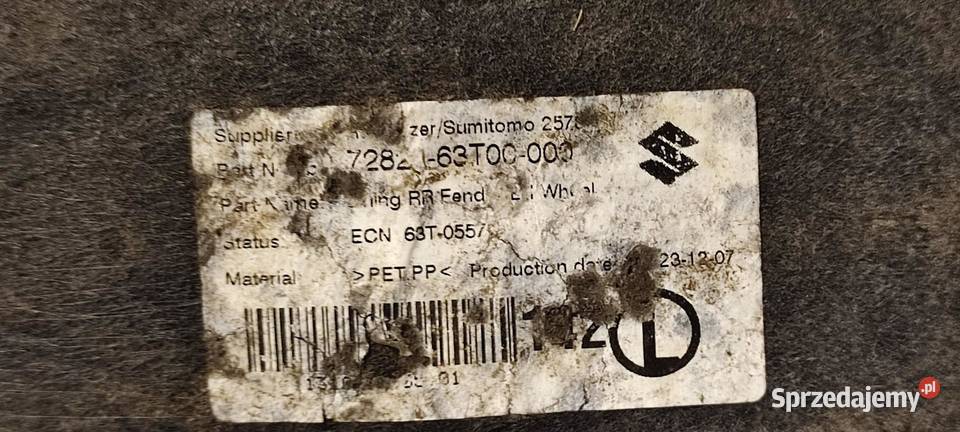 SUZUKI SCROSS SX4 NADKOLE LEWY TYŁ 7282163T0