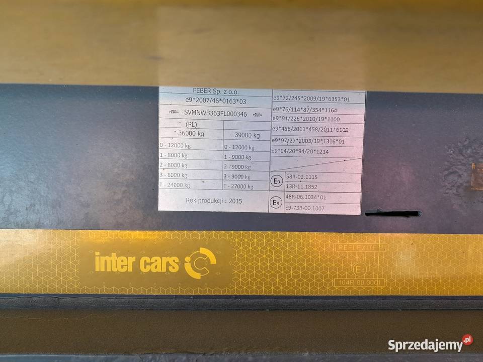Naczepa Wywrotka Feber Inter Cars 42 m3 2015 Sabnie