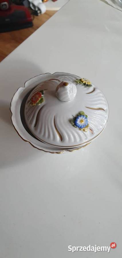 Porcelanowa Cukiernica zdobiona Super Okazja Szprotawa