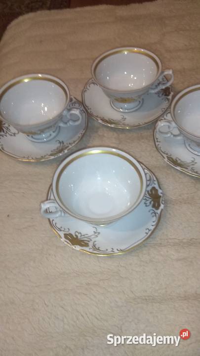 Filiżanki złoty liść 4 Stargard