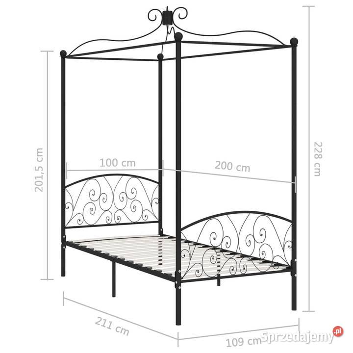 vidaXL Rama łóżka z baldachimem czarna metalowa