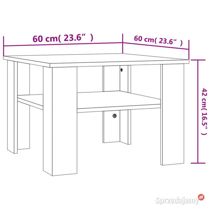 Stolik kawowy szarość betonu 60x60x42 WM800211 Warszawa