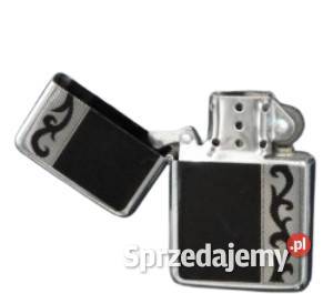 Srebrna Zapalniczka Benzynowa Gentelo z Czarnym Ostrowy nad Okszą