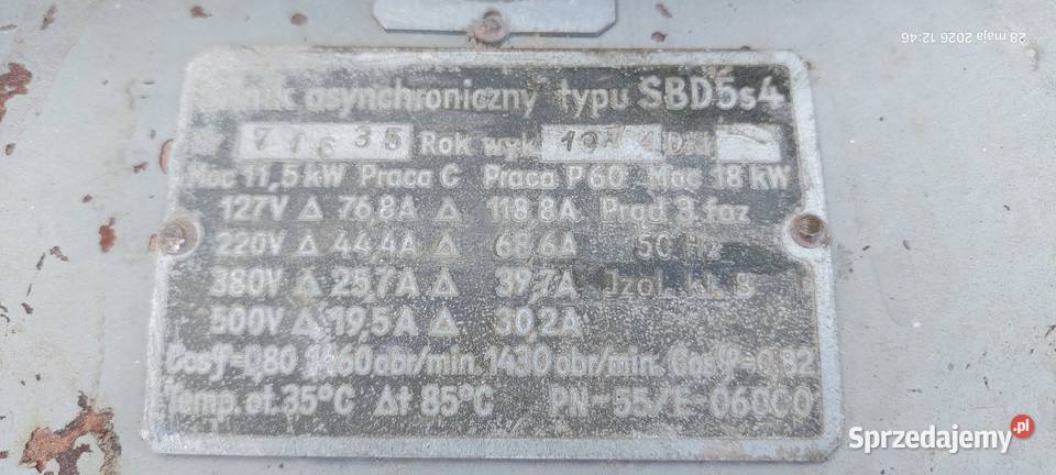 Silnik asynchroniczny SBD5s4 spawarka wirowa