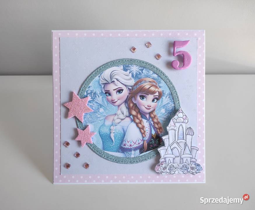 Kartka urodzinowa ręcznie robiona Kraina lodu łódzkie Łódź sprzedam