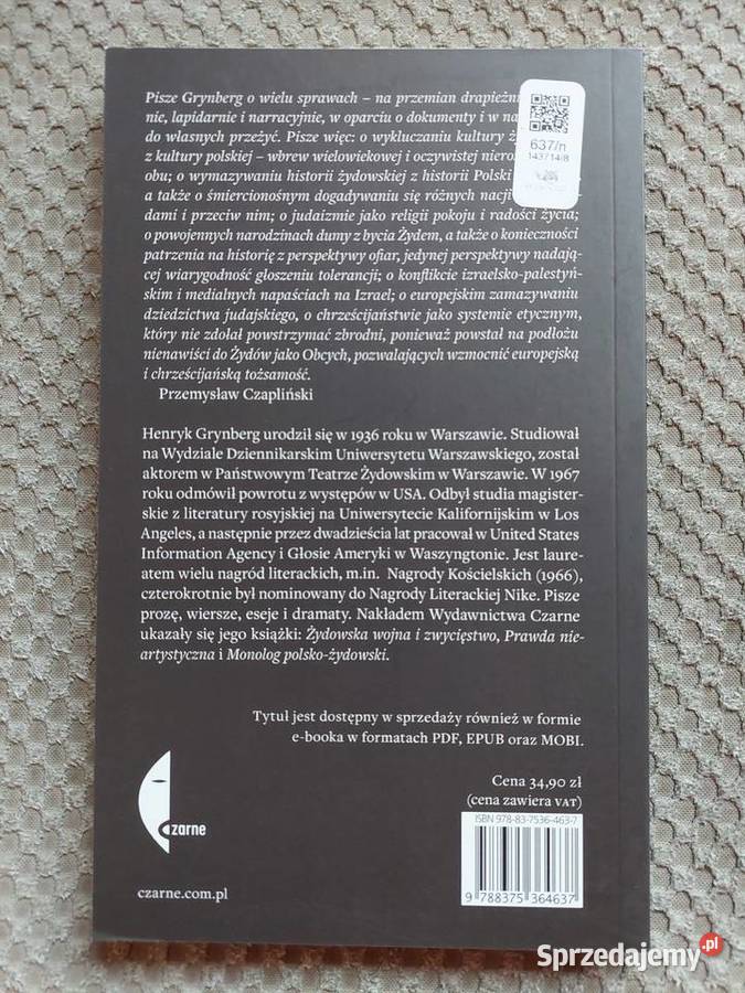 Monolog polskożydowski Henryk Grynberg Proza i poezja Kraków