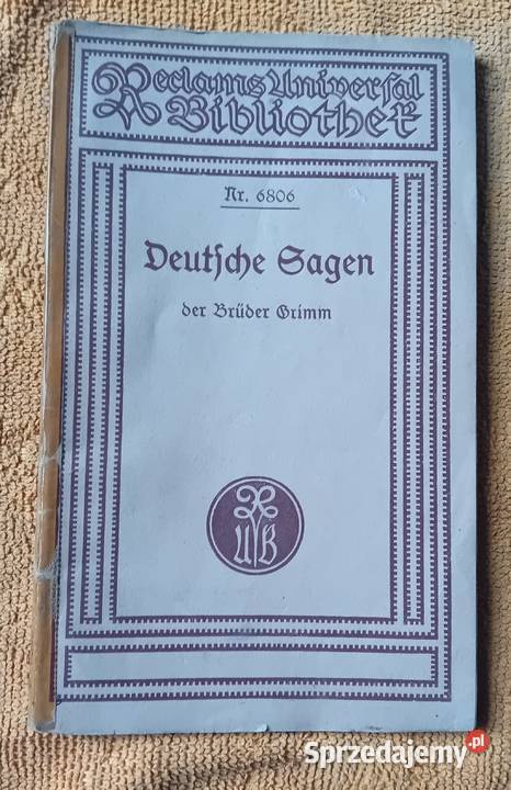 Deutsche Sagen Der Brueder Grimm Philipp Reclam Antykwariat wielkopolskie Koźminek sprzedam