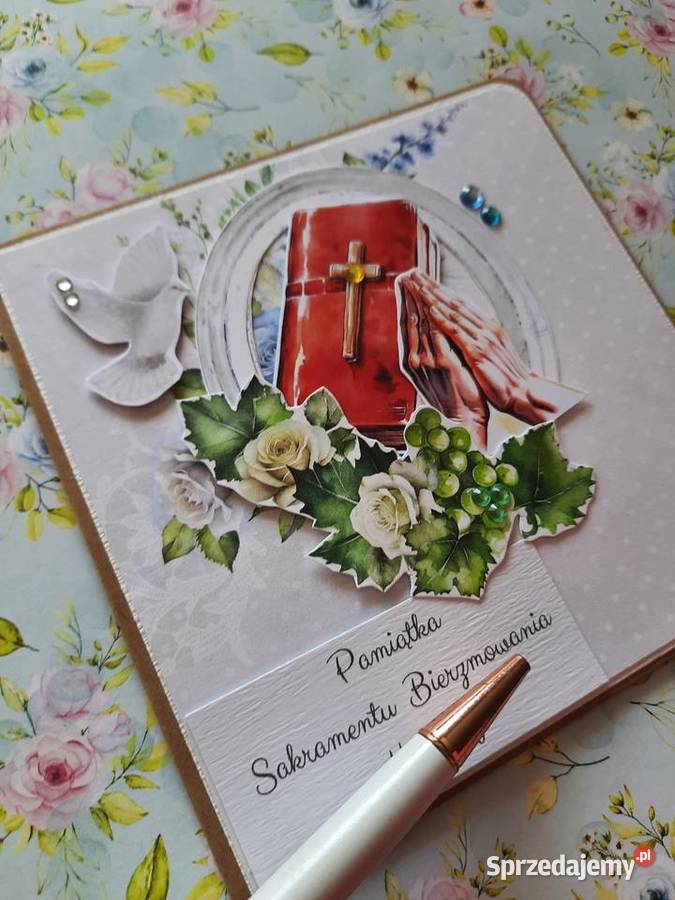 Kartka na Bierzmowanie personalizowana Rękodzieło Pogonów sprzedam