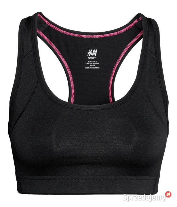 Czarny top sportowy HM xs 34 sport fitness