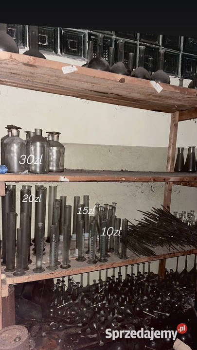 Szkło laboratoryjne PRL naczynia alchemiczne Bolesławiec