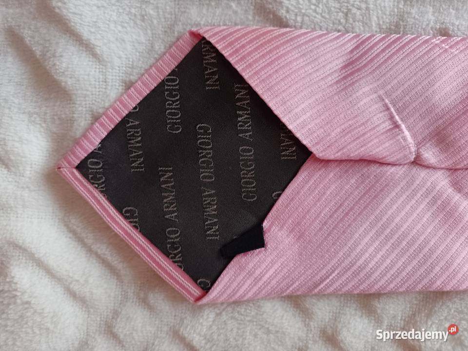 Giorgio ArmaniJedwabny różowy krawat małopolskie Kraków