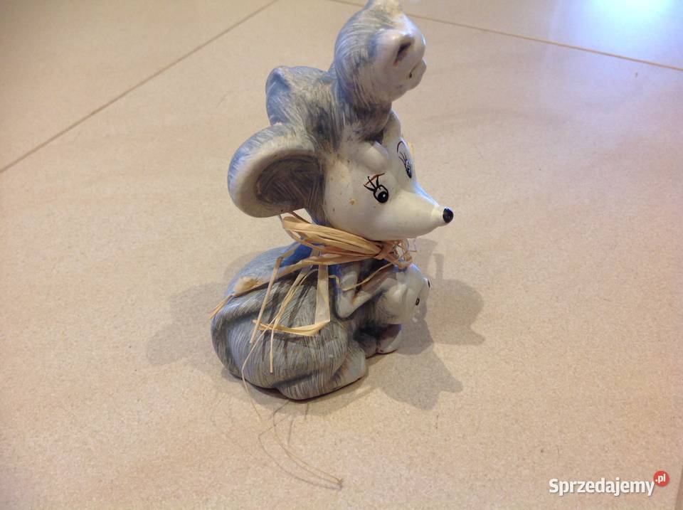 Myszka z Kotkami Figurka ceramiczna Nowa Sól