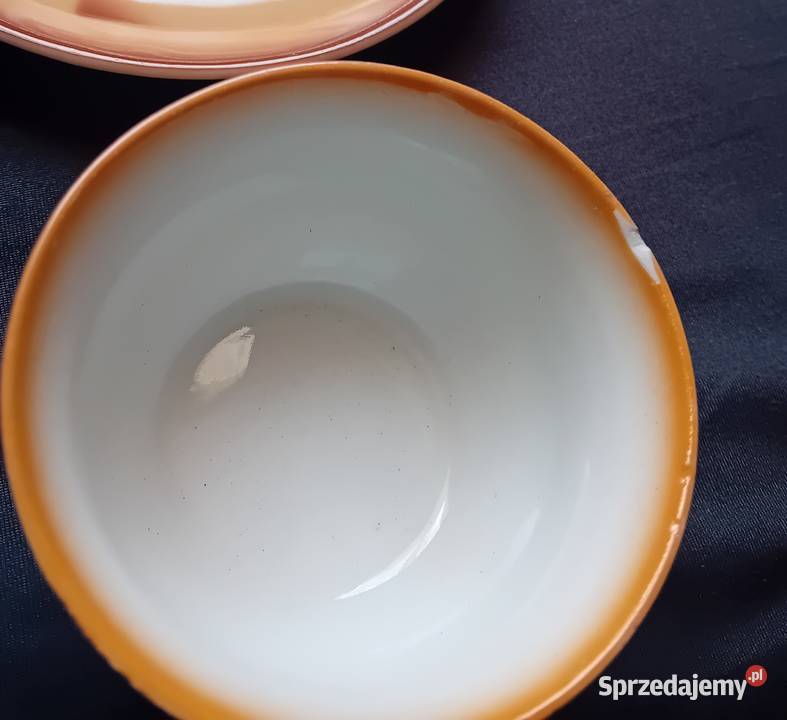 Herbaciany porcelanowy komplecik 2 osób art deco Koźminek