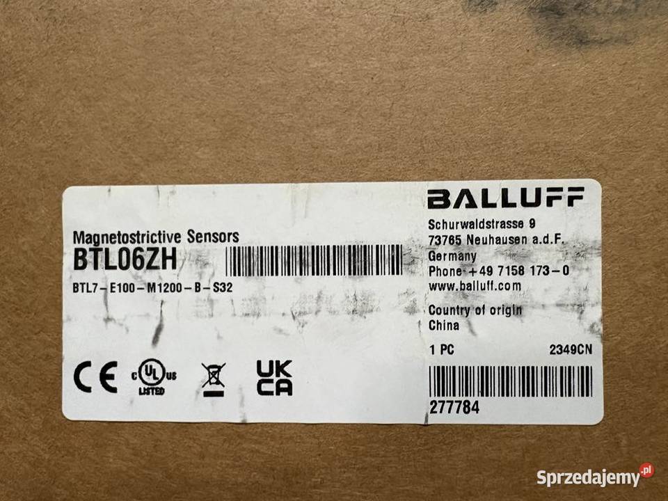 Balluff BTL7E100M1200BS32 Linear Position Sensor Pozostałe mazowieckie Warszawa sprzedam