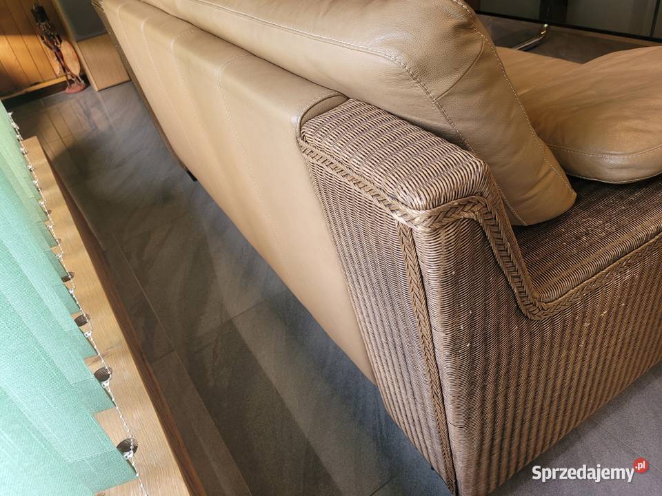 Dwie Sofy Rattanowe Lloyd Loom 3 osobowa i 2 Meble