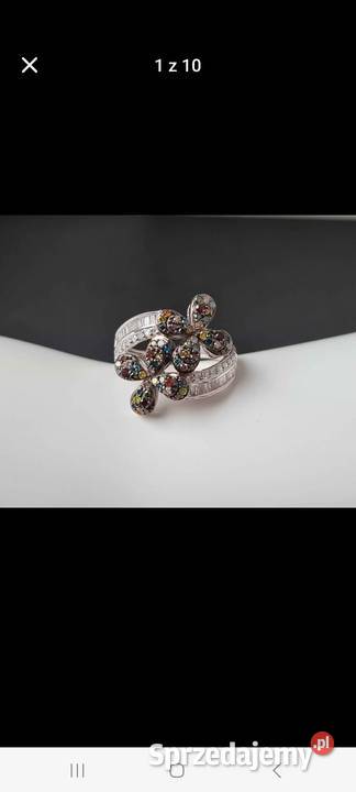 Pierścionek ze srebra 925 diamenty naturalne