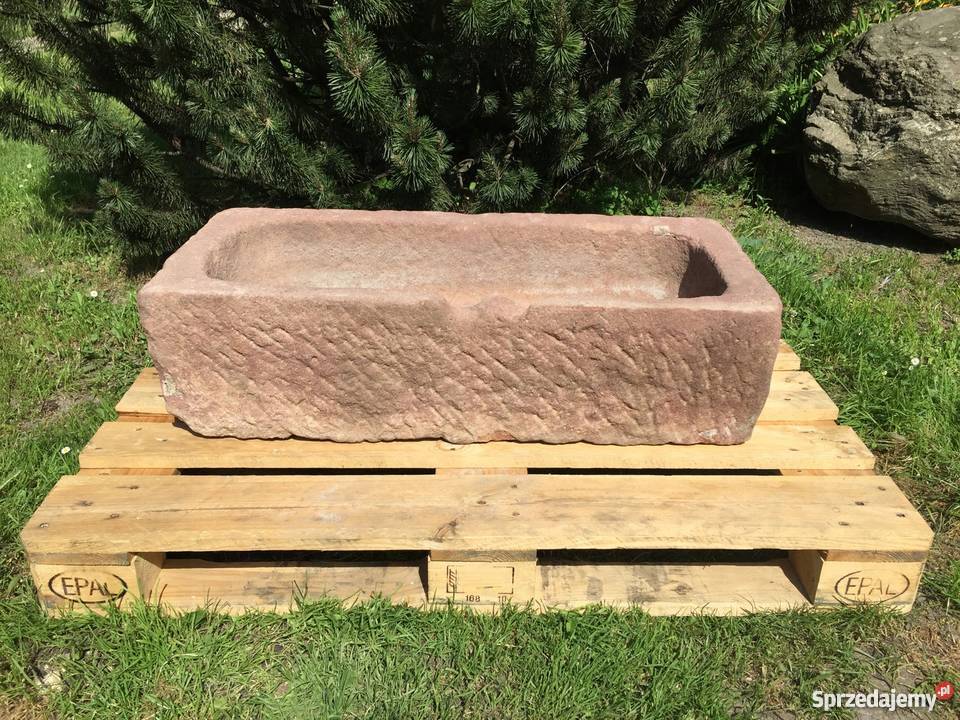 PIĘKNE STARE KORYTO KAMIENNE Z PIASKOWCA POIDŁO dolnośląskie Bielawa