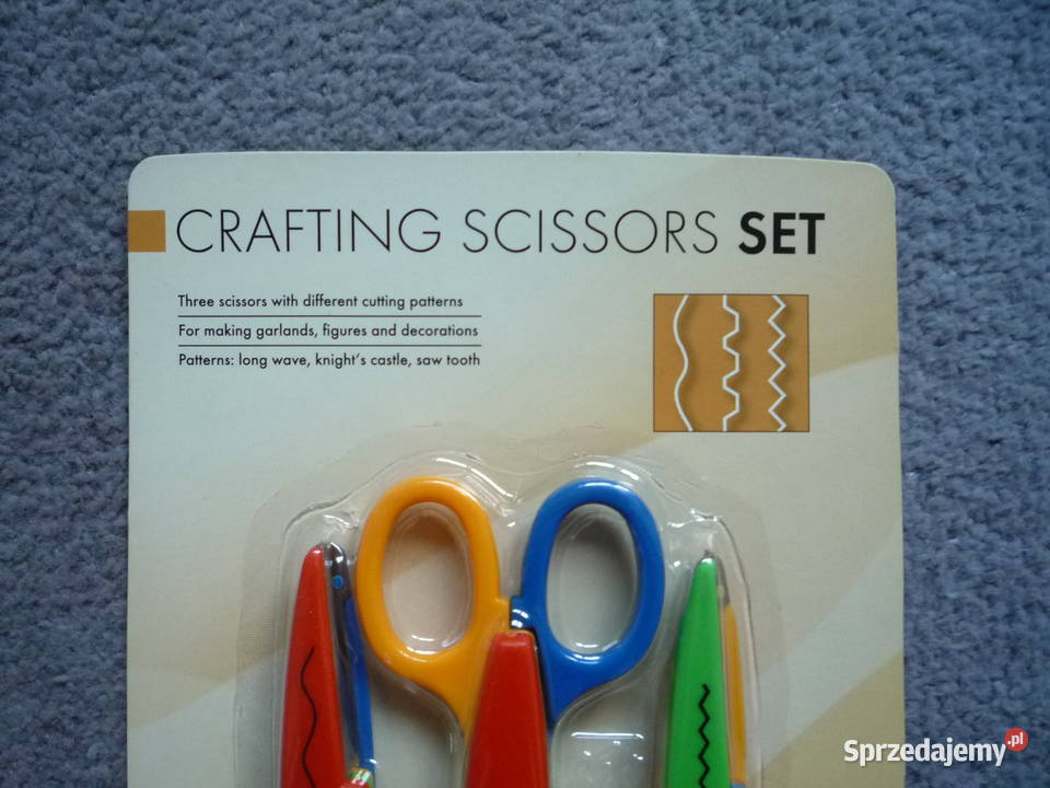 Nożyczki z wzorem 3 motywy Crafting Scissors SET
