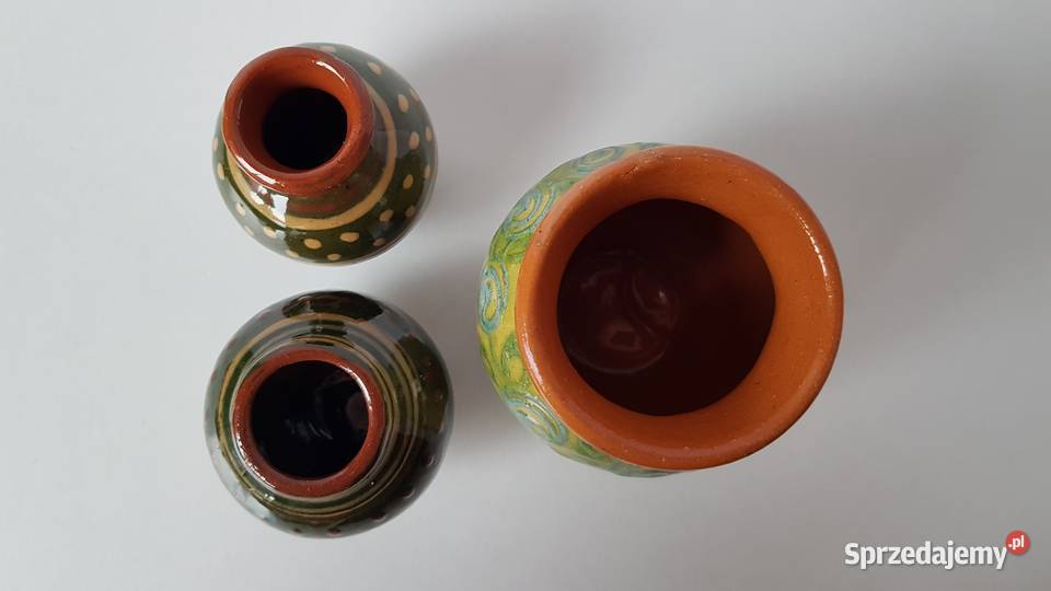 3 x wazonik ceramiczny wazoniki Łysa Góra Pozostałe Dąbrowa Górnicza