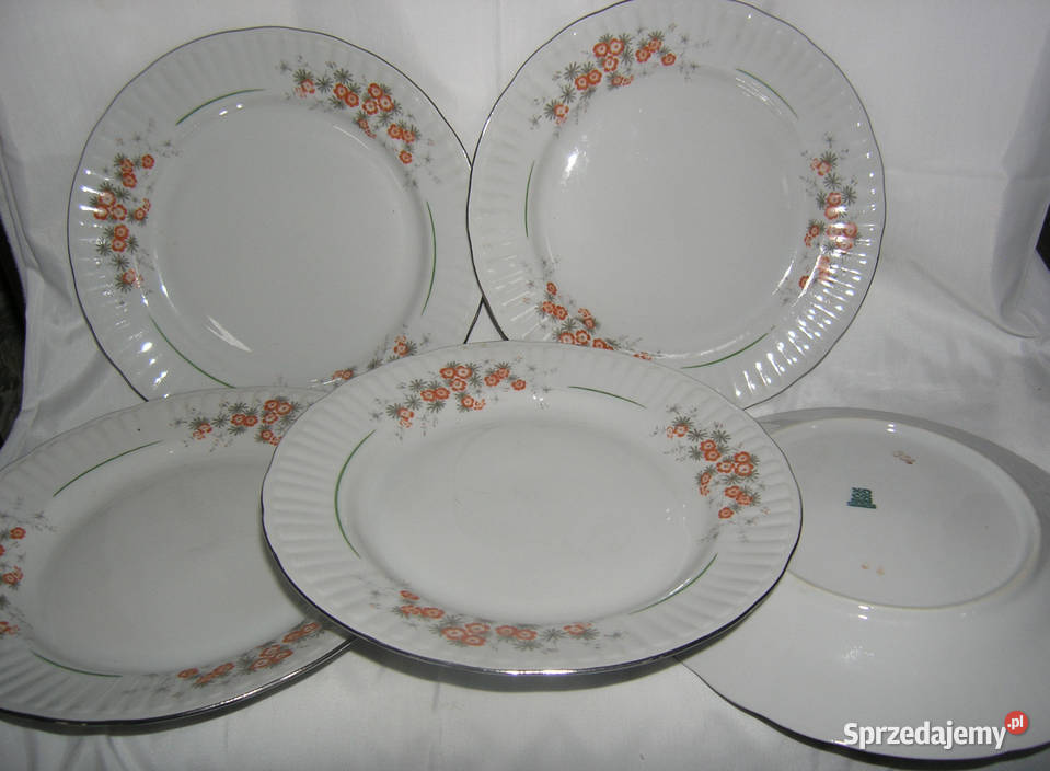 talerze vintage porcelana kompletD Bartków