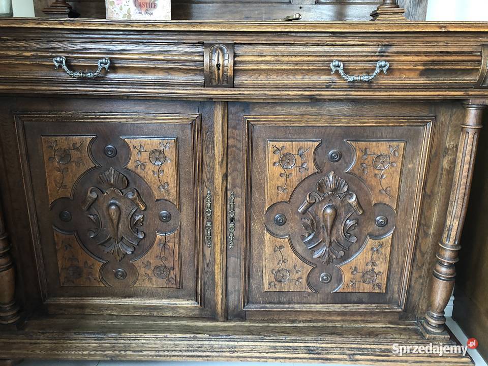 Kredens dębowy w stylu gdańskim ANTYK pomorskie Gdańsk