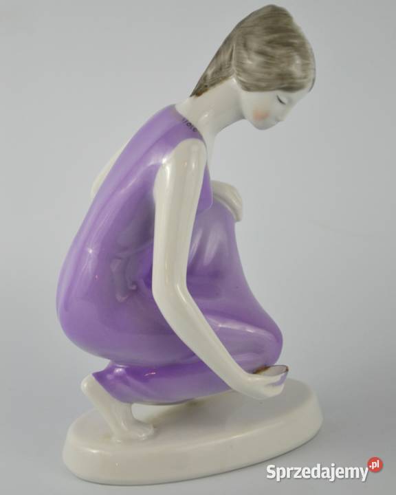 Vintage z połowy XXw Kolekcjonerska figurka Porcelana i szkło Warszawa sprzedam