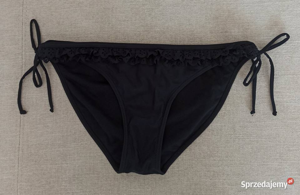 Czarne z falbanką majtki bikini rozmiar 38 40 Radzyń Podlaski