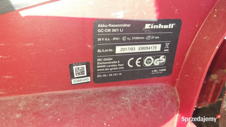 Kosiarka elektryczna na baterie einhell opolskie Kluczbork