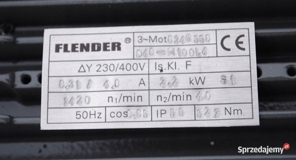 Motoreduktor 22kw 40obrmin firmy Flender lubuskie