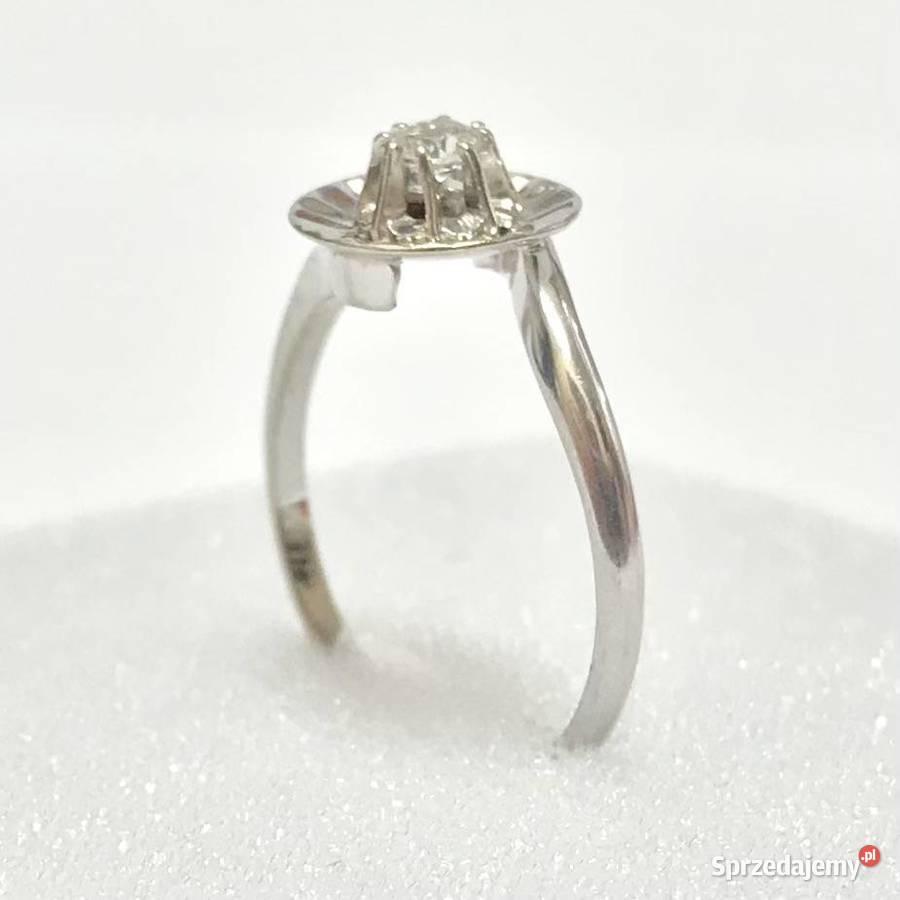 Złoty PIERŚCIONEK 18K cudowny KAMIEŃ piękny r14 mazowieckie Warszawa