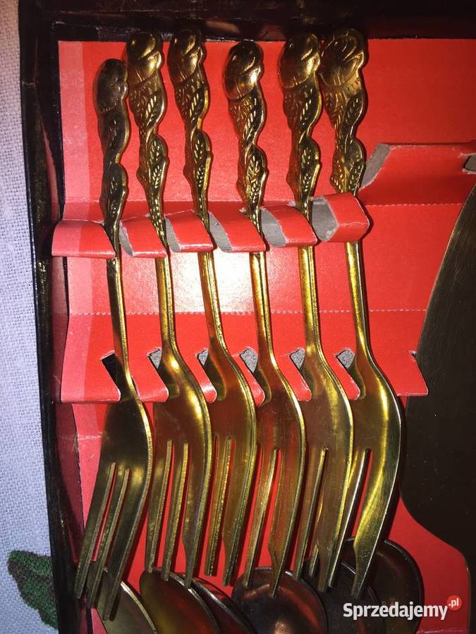 Komplet sztućców do kawy NRD pozłacane Akcesoria do kawy Warszawa