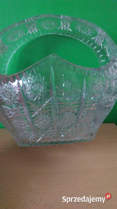 Koszyk kryształ z lat PRL grube szkło hartowane Warszawa
