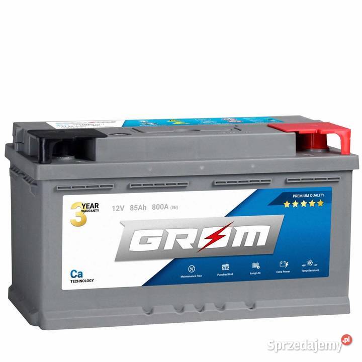 Akumulator GROM Premium 85Ah 800A EN DTR niski osobowe