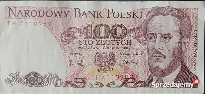 100 złotych 1XII1988 seria TH Konin