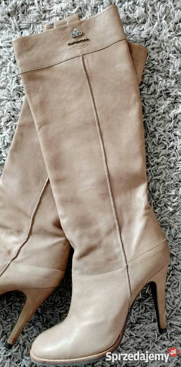 Fornarina beżowe kozaki logo Rozmiar 40 Grójec