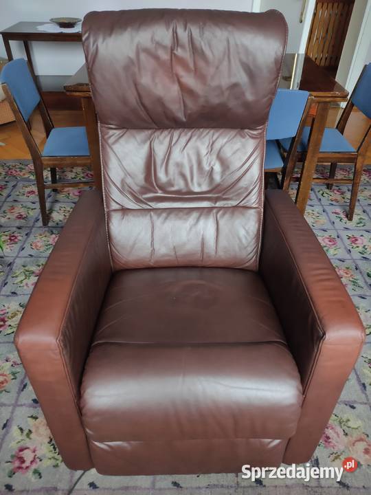 Fotel skórzany rozkładany elektryczny na pilota Lubliniec