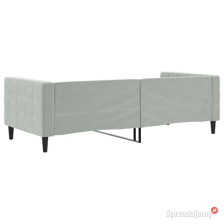 Sofa z funkcją spania jasnoszara obita aksamitem 100cm Warszawa sprzedam