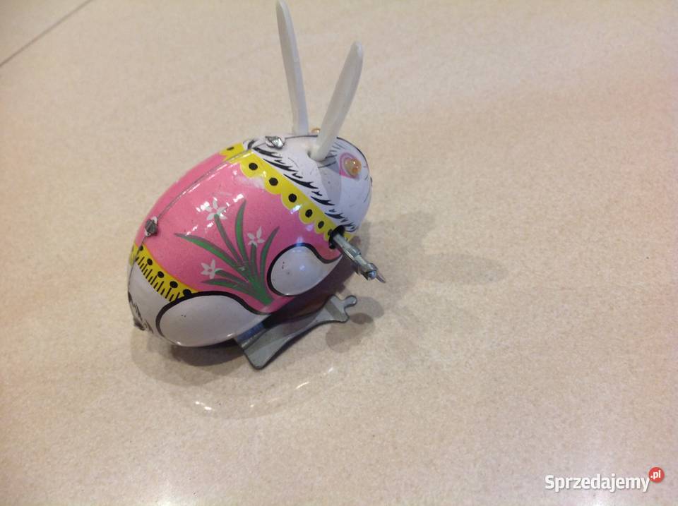 Zajączek Nakręcany Pisanka Metalowa Stary Nowa Sól