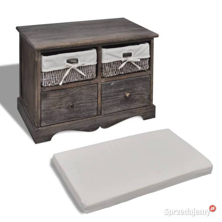 vidaXL Ławka ze schowkiem brązowa 62x33x42