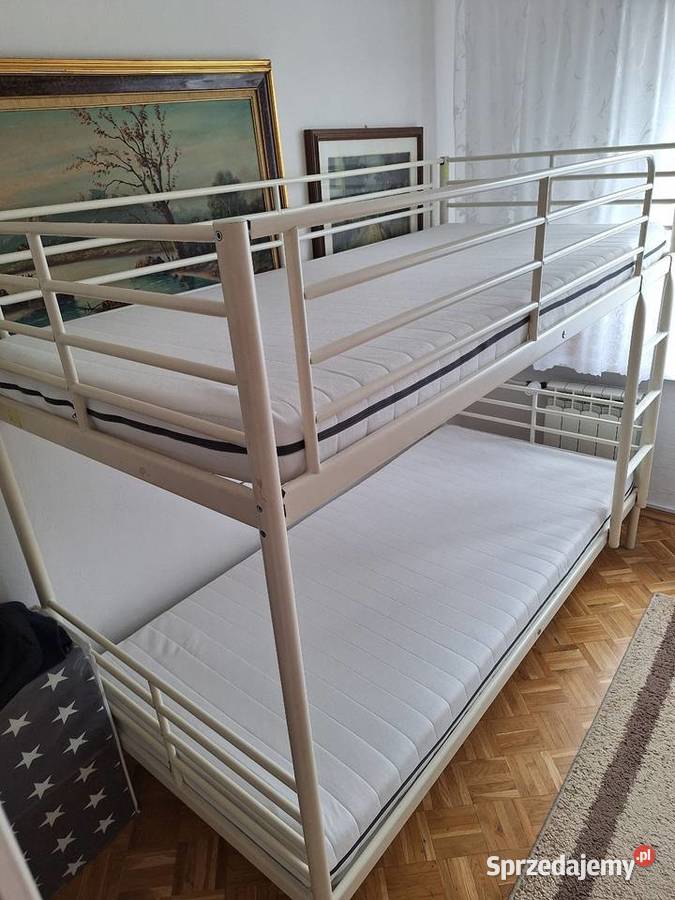 Łóżko piętrowe Ikea Svarta 90x200 2 materace mazowieckie Warszawa