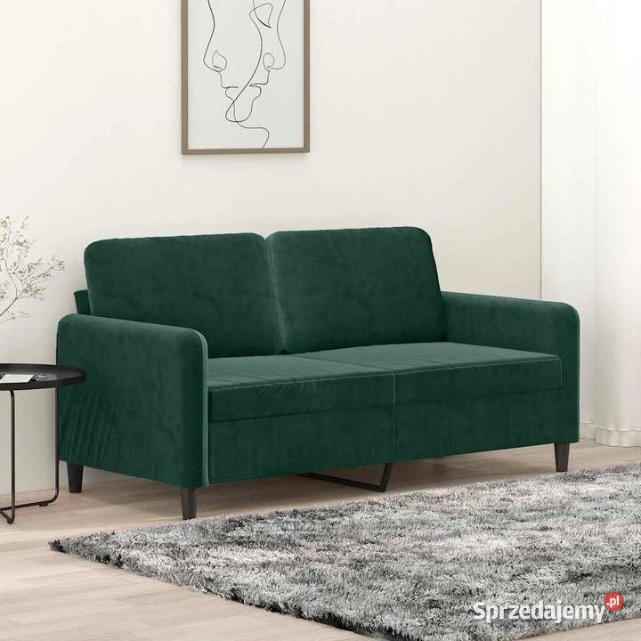 vidaXL Sofa 2osobowa ciemnozielona 140 SKU359444 Sofy i kanapy