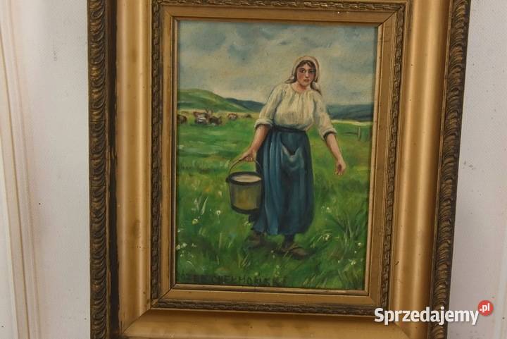 Józef Chełmoński Pejzaż Polskiej Wsi Kobieta z Kraków