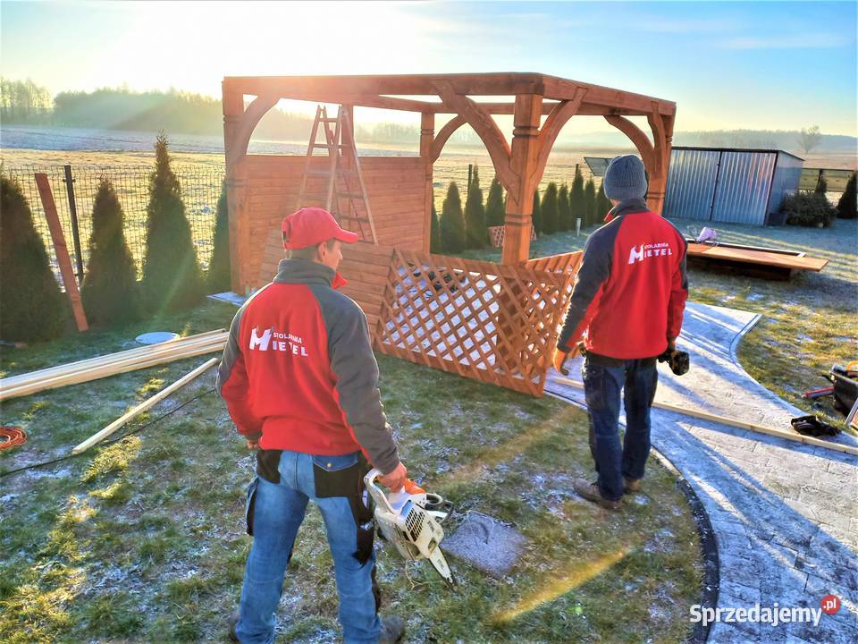 Altana prostokątna 3x4 impregnowana pokryta Stopnica