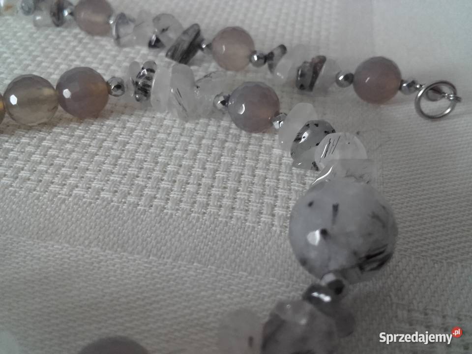 Naszyjnik agat kwarc hematyt Naszyjniki